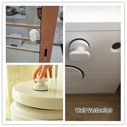 IUSOT 2 Stück Türgriffe Saugnäpfe für Fenster, Balkon und Terrassentürgriff Außen, Starker Saugnapf Griff für Schubladen, Toilettendeckel, Tragbare Mobilität Griff Knöpfe mit Starken Saugnapf (Weiß)