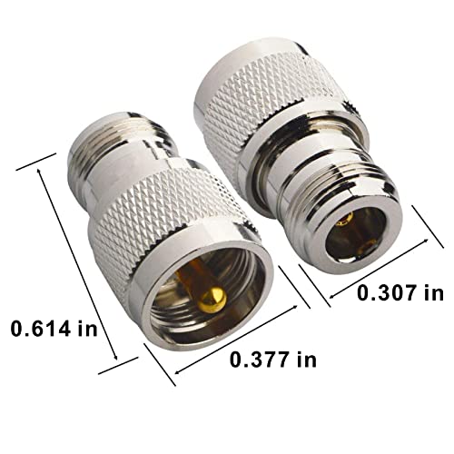 Adaptador coaxial UHF macho a N hembra 2 unidades miniatura 6