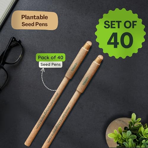Image of Bombay Greens - 40 Plantable Seed Pens - Bio degradable Eco-Friendly Stationery for Corporate Gifting | Sustainable Gifts with Seeds - Pack of 40