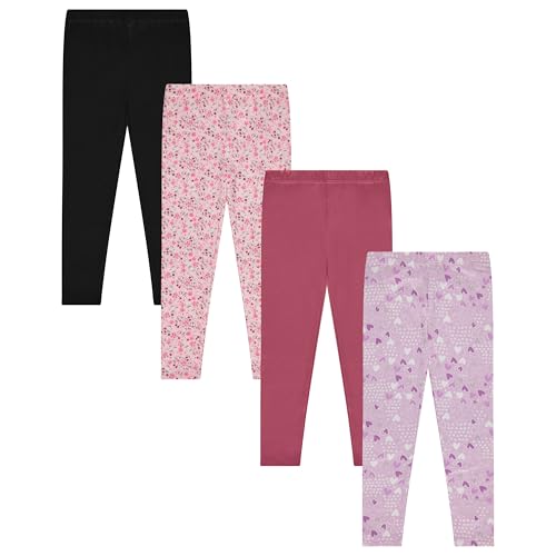 Girls 4 Pack Fleece Lined Leggings (Sizes 4-16)