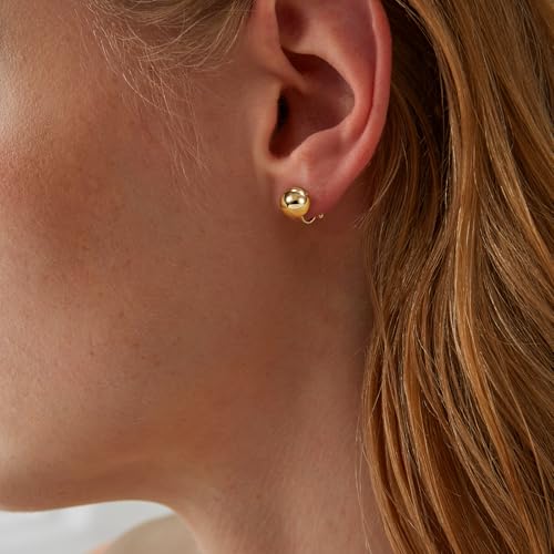 Clip on Earrings for Women Gold Ball Earrings 14K Gold Silver Plated Ball Earrings Non Pierced Earrings for Women Jewelry for Her3