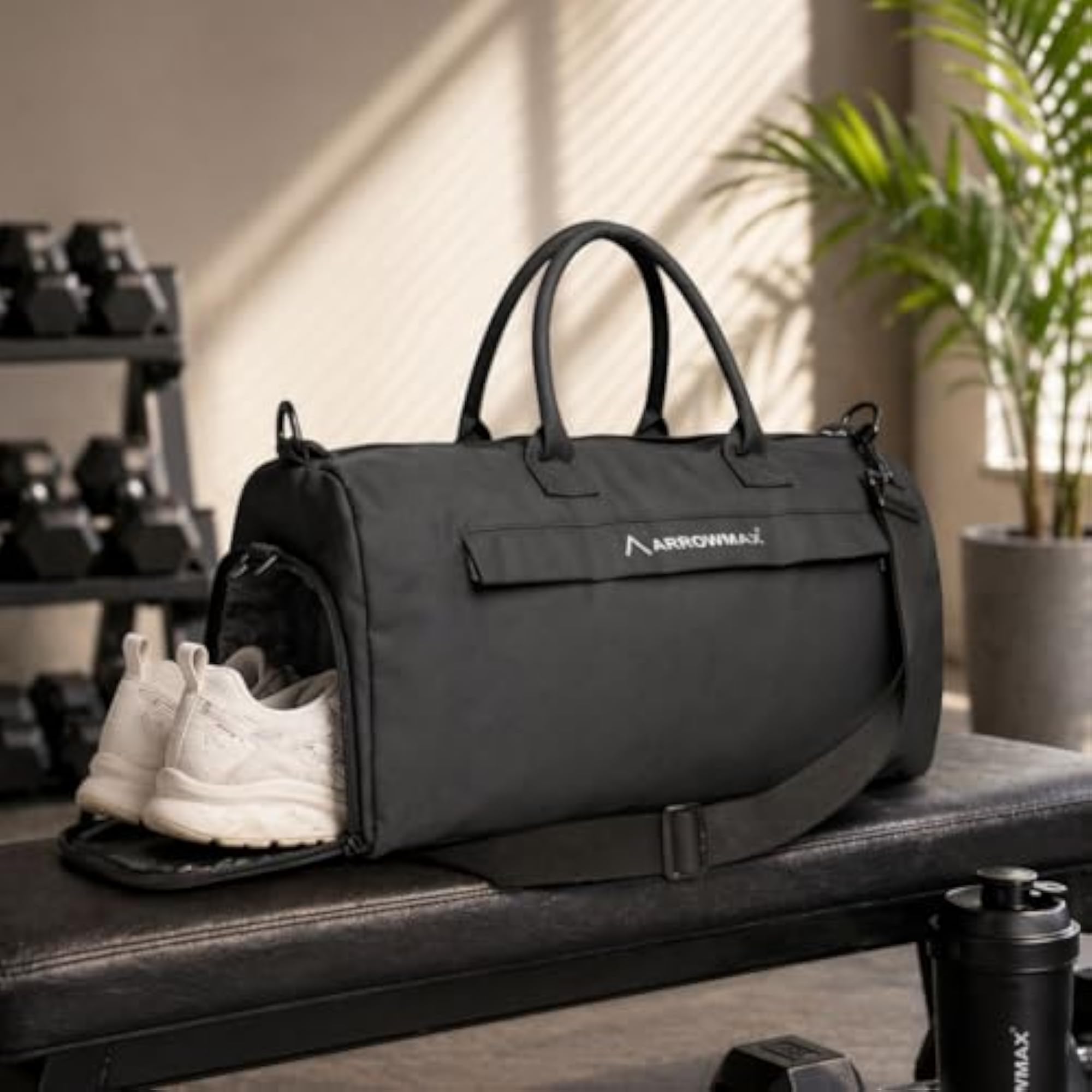 Water-Resistant Gym Bag with Shoe Compartment, Unisex