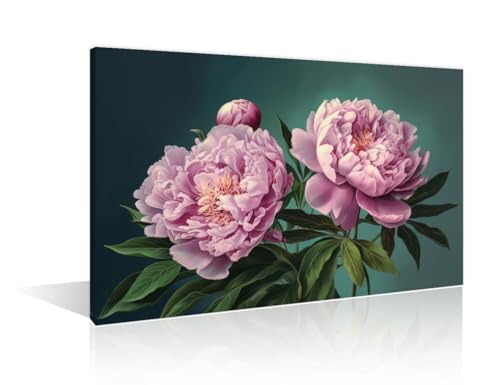 Toile murale fleurs de pivoines TISHIRON pour habiller un mur vide sans effort