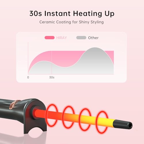 HIRAY 3/8 Ceramic Curling Iron with Adjustable Temperature for All Hair Lengths