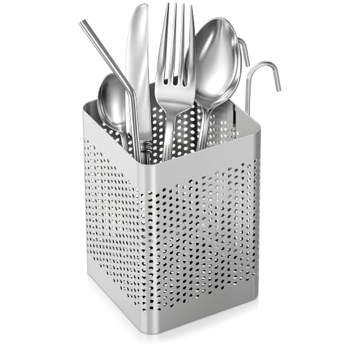 VIKROM Dishwasher Chopstick Holder Basket, 2.87 In, Stainless Steel, Hooks
