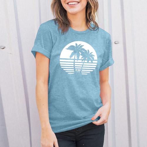 Beach Shirts for Women Hawaiian Graphic Tees Sunshine Summer Vacation Vintage Tshirt Tops4