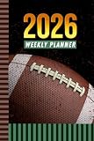 2026 Weekly Planner: 6x9 Dated Diary With To Do List - Habit Tracker - Notes Section / Agenda Gift / Football Sports - Distressed Art Cover