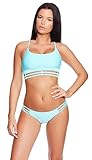 Eleganter und figurbetonender Träger-Bikini mit Zierbändern an Oberteil und Hose