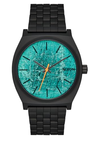 Image of NIXON Time Teller A045 - 100m Water Resistant Men's Analog Fashion Watch (37mm Watch Face, 19.5mm-18mm Stainless Steel Band), Black /Oxidation, Mens Standard, Time Teller