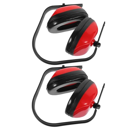 WOONEKY 2pcs Soundproof Ear Muff Canceling Noise Cancelling Ear Muffs Ear Protection for Child Sleeping Ear Muffs Headphones for Sleep Ear Headphones Red Abs
