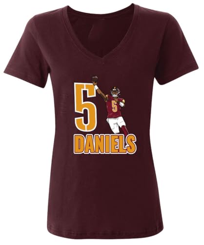 Jayden Daniels 5 Washington Ladies V-Neck Shirt T-Shirt