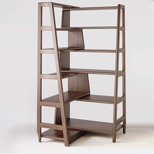 HPTHLY Estantería De Esquina, Estantería Ajustable En Forma De L, Estantería De Esquina De Madera con Espacio De Almacenamiento Abierto, para Sala De Estar, Dormitorio,Brown-152cm/59.8in