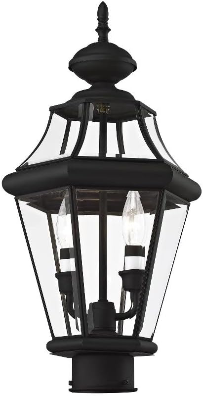 Livex Lighting 2264-02 Georgetown 2-Light Outdoor Post Head, Polished Brass