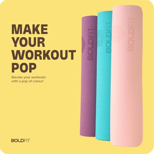 Image of Boldfit Yoga Mat for Women and Men TPE Material Extra Thick Exercis for Men for Workout, Yoga, Fitness, Exercise Mat Anti Slip Mat,6mm Gym Mat