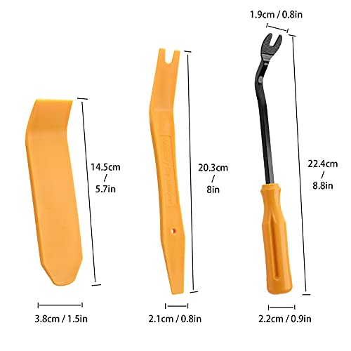 Foshio 6 Pack Trim Removal Tool Kit Yellow Plastic Pry Tool Easy Removal Of Car Door Panel, Audio Radio Panel, Fasteners, Molding, Dashboards And Wheel Hubs #TOP2