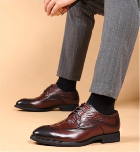 Men's Printed Leather Classic Oxfords Lace Up Shoes Business Dress Casual Prom Wedding Suit for Men3