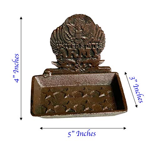 Urbalabs Heavy Duty Cast Iron Military Hand Bar Soap Holder, Ring Dish, Jewelry Holder Decorative Tray Home Decor Accents And Vanity Decor Usmc, Army, Marines, Navy And Air Force (Army) #TOP1