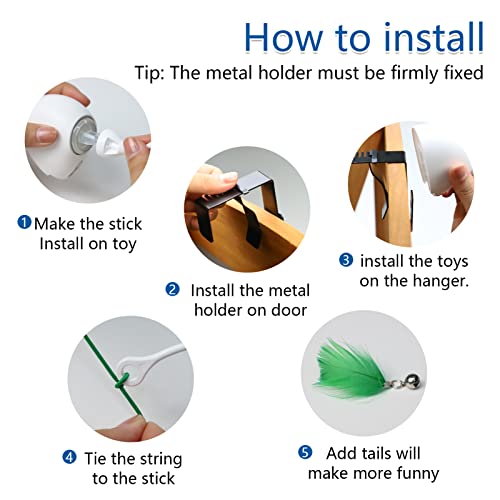 Sofolor Interactive Cat Feather Toys, Hanging Electric Cat Toys For Indoor Cats, Retractable Cat Teaser Toy, Exercise Kitten Toys, Automatic Cat Toy #TOP4