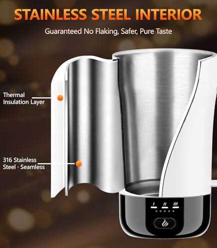 Image of Self-Heating Coffee Mug, 14oz Heated Coffee Mug - Rechargeable Temperature Control Coffee Mug Keep Coffee Hot, Smart Mug Great Gift for Coffee Lovers & Slow Sippers