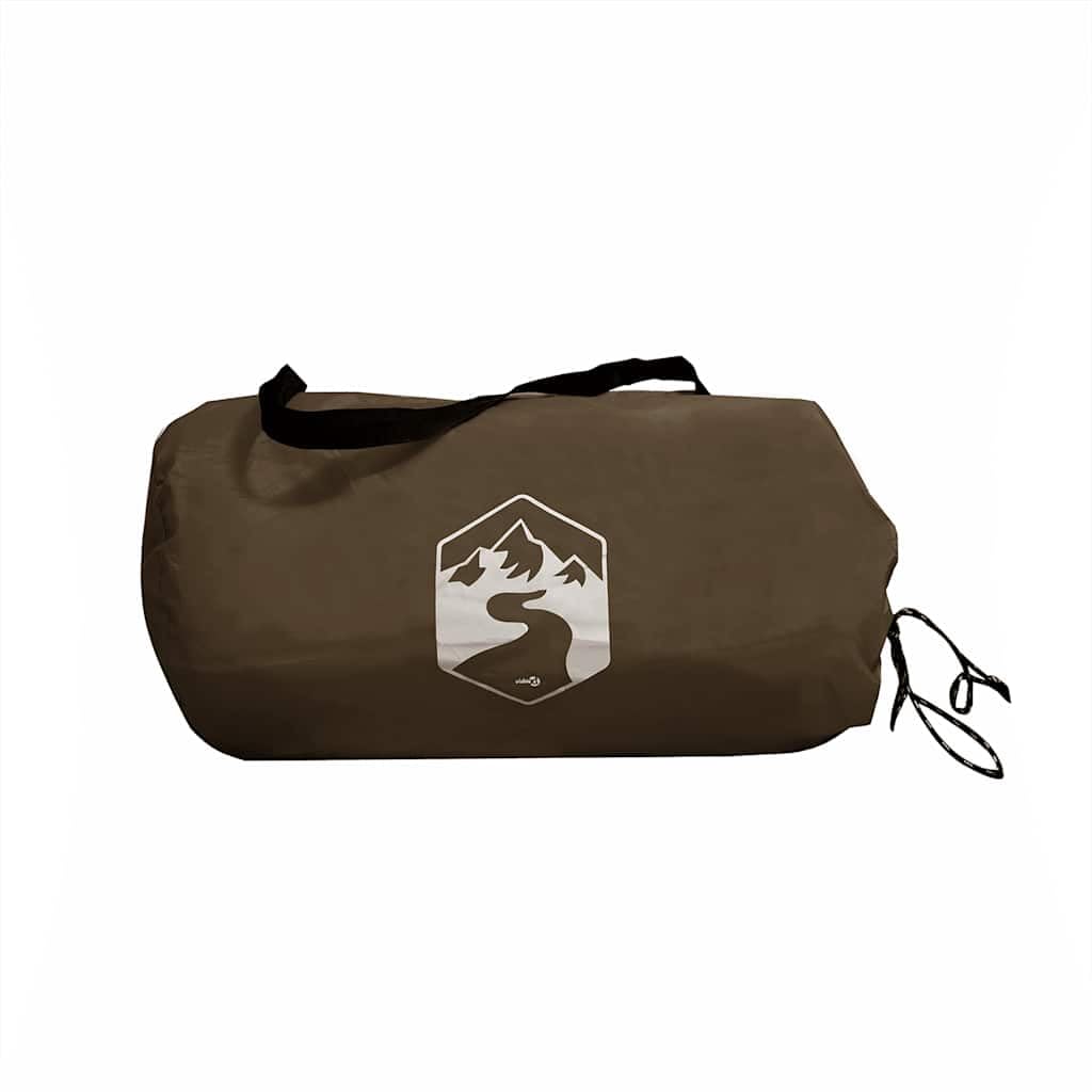 Telo da campeggio impermeabile marrone 366 x 306 cm in taffetà PU, pieghevole e leggero con occhielli per tappeti, ideale per escursioni e trekking