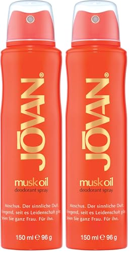 Jovan Musk Oil, Desodorante corporal,150 ml (Paquete de 2)