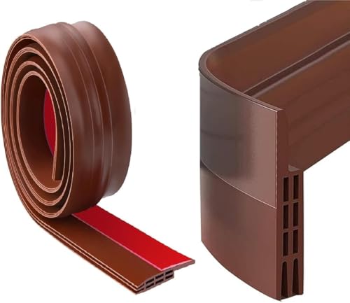 Image of Silicone Self Adhesive Door Bottom Sealing Strip Guard for Home Door Protector for Home from Dust, Insects, Waterproof, Soundproof Door Seal, Air Blocker 39 inch (Brown)