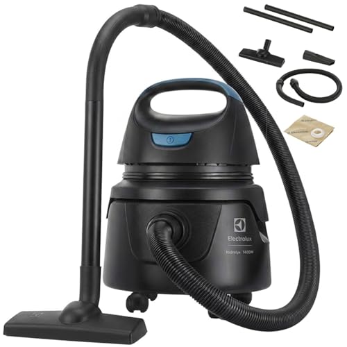 Aspirador água pó Electrolux compacto potente função sopro 1400W 12 L total 5 L util protetor térmico AWD01 220V.