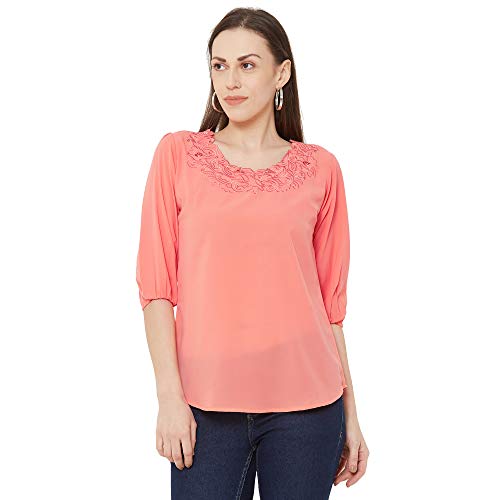 Image of GO-4 IT Women's Top with Cutwork Embroidery in Neck