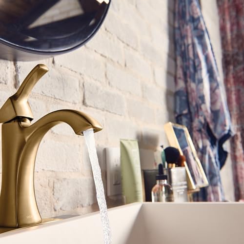 Moen 6903BG Voss One-Handle High Arc Bathroom Faucet with Drain Assembly, Brushed Gold, 3.10x20.70x9.50 by Moen - Image 2