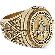 Lodge Masonic Ring, Blue Lodge Mason Ring, Mason Statement Ring, Gold Coated Masonic Ring for Men, Master Mason Signet Ring, Freemason Ring