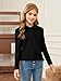 Haloumoning Girls Long Sleeve Polo Shirts Kids Peter Pan Collar School Uniform Shirts Cute Tops 5-14Y Black