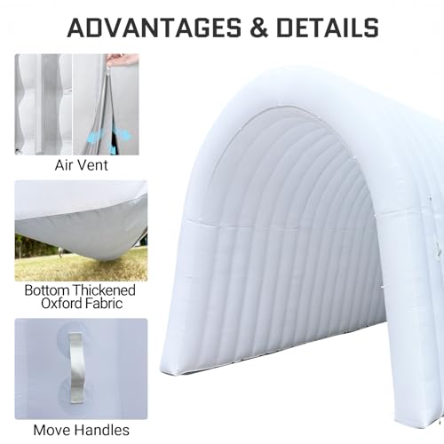 Image of OZIS 24FT Inflatable Tunnel Sports Entrance with Installed Blower Inflatable Tunnel Tent for Business Advertising Event Exhibition Promotion,Street,Shop,Supermarket,School(White, 24x10x10Ft)