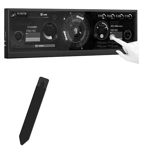 BoxWave Stylus Pouch Compatible with Wisecoco Portable Monitor NV126B5M-N41 (12.6 in) - Stylus PortaPouch, Stylus Holder Carrier Portable Self-Adhesive - Jet Black