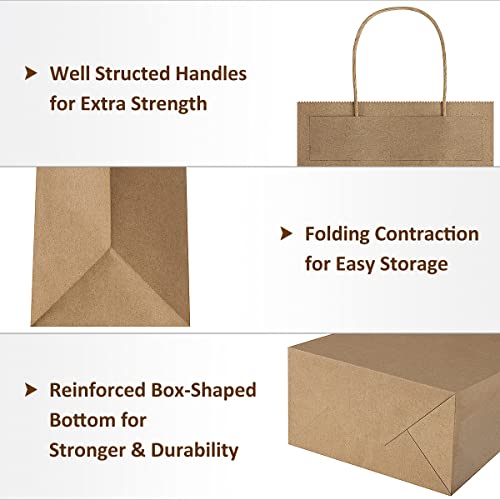 Poever Kraft Paper Wine Bags With Handles 5.25X3.25X13 Inch For Whiskey Spirits Bottles 25Pcs Bluk, Brown Gift Bags Shopping Bags Party Bags Retails Bags Wrapping Bags thumb #3