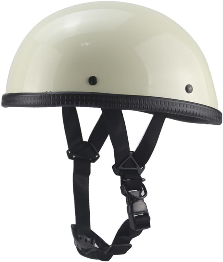 Thin Skull Cap Half Helmet Helmet for Adult Men Women, Novelty German Style DOT Approved Half Shell Motorcycle Helmet, Retro Half Face Beanie Helmet for Cruiser Scooter Chopper Moped