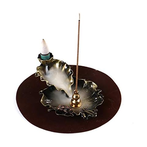 Backflow Incense Burner Cone Incense Holder and Copper Holder (Bronze) Cover