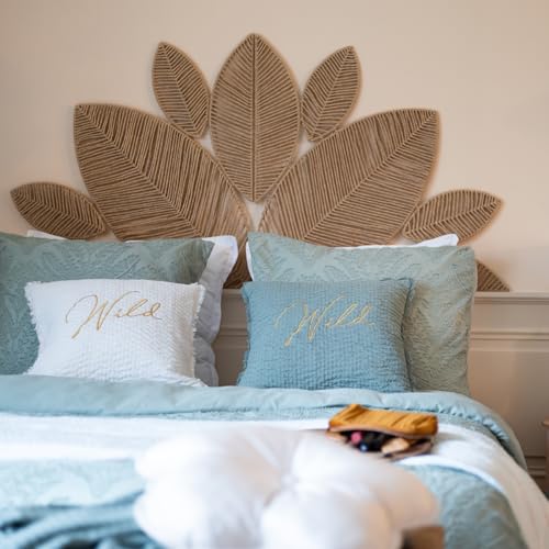 Miniatura 7 de Atmosphera - Decoración De Pared De Papel Tejido Y Metal Meera - 160 X 80 Cm - Decoración Colgante Bohemia Con Forma De Hoja En Beige - Para Dormitorio, Salón, Comedor Y Cabecero