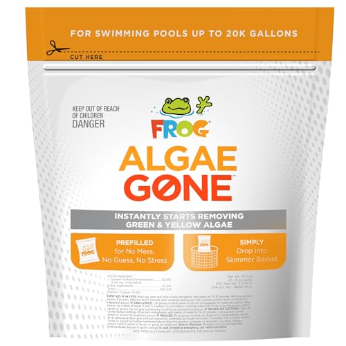 FROG Algae Gone - Dry Formula Algaecide Removes Green and Yellow Algae for In-Ground & Above-Ground Pools up to 20,000 Gallons - Chemical Pool Maintenance & Treatment - 2 Pods
