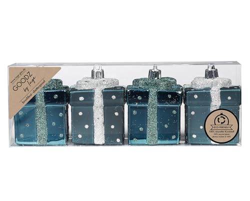 Inge-glas Christbaumschmuck Kunststoff 6cm 4 Stück Set Geschenkbox Weihnachtskugeln