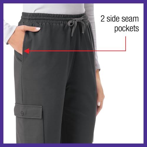 Collections Etc French Terry Knit Double Cargo Pocket Drawstring Pants4