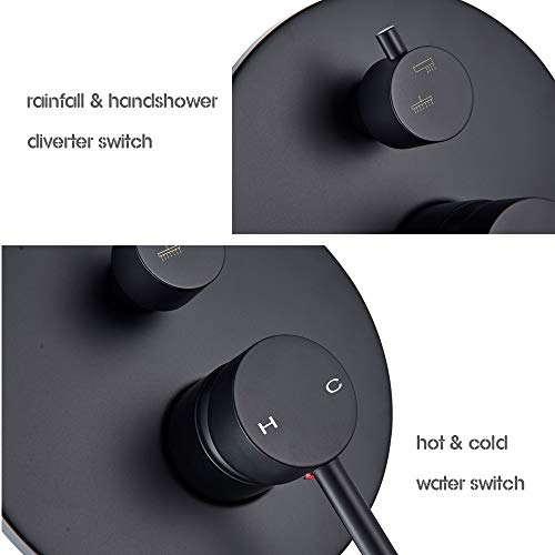 Ensemble de douche 10 pouces avec mitigeur eau chaude froide et commande à poignée unique