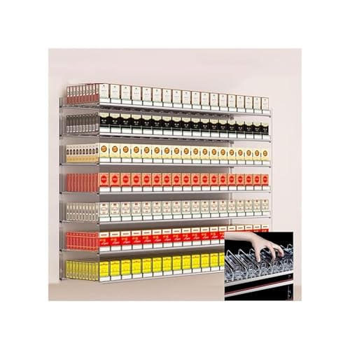 Présentoir à cigarettes de supermarché automatique avec système de poussoir mural
