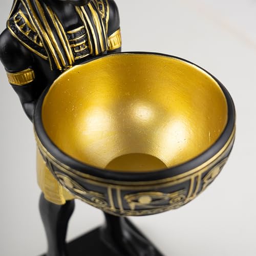 Estatua de Anubis con cuenco de resina 10 pulgadas miniatura 7