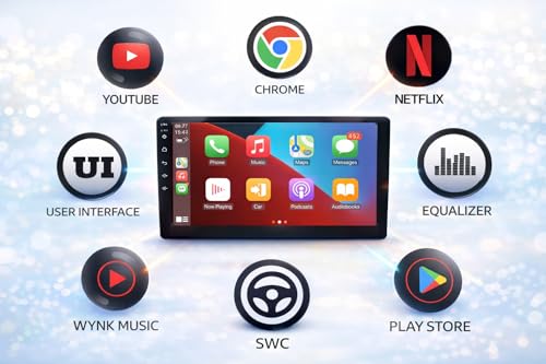 Image of Axiomgoods 9 Inch Android Car Stereo with Wireless AppleCarPlay and Android Auto, 6GB RAM, 128GB ROM, Octa-Core, IPS Touchscreen, Free Rear Camera