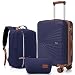 Eeeza Carry On Luggage Set 22x14x9 Airline Approved Luggage Sets 3 Piece,Suitcases with Wheels,ABS Hard Case Luggage with TSA Lock Spinner Wheels(20 Inch,BP/TB)