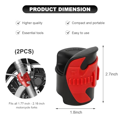 Image of 2 PCS Motorcycle Fork Seal Cleaner Tool, Front Fork Seal Cleaner Removal Tools Fits 45-55mm Seal Mate Oil Level, Motorcycle Dirt Bike Cleaning Shock Repairing Absorber Tool (Red)