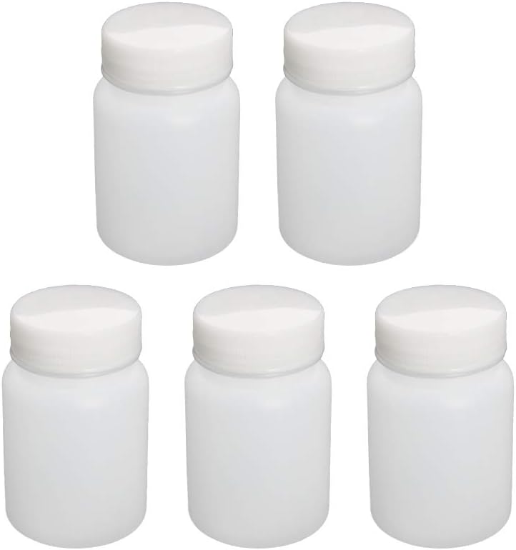 Bettomshin 5Pcs 500ml PE Plastic(Food Grade) Bottles, Wide Mouth Lab Reagent Bottle, Liquid/Solid Sample Seal Sample Storage Container with Graduated Scale : Everything Else