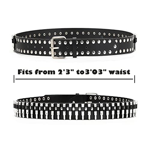 Studded Belts Y2K Punk Hip Hop Faux Leather Grommet Belts for Halloween Cosplay2