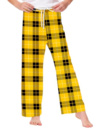 Image of Remimi Girl Boy Plaid Pants Drawstring Summer Casual Loose Bottoms 5-14 Years