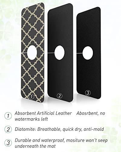 Amoami- Faucet Splash Drip Catcher Guard For Kitchen Bathroom Faucet-Absorbent Quick Dry Sink Mat Dish Drying Mat Pad For Kitchen Bathroom Counter Accessories Gadgets Dark Gray 5.4"X15" 1Pc #TOP5